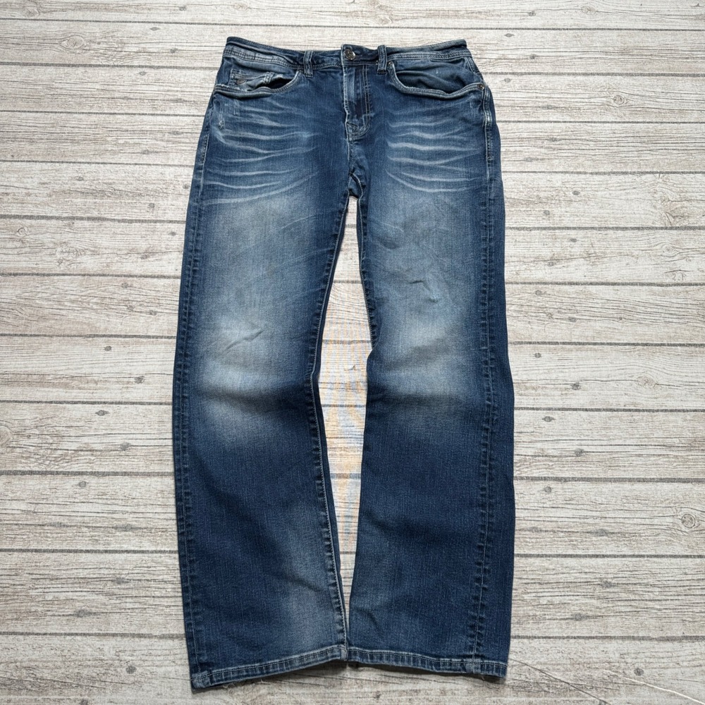 Buffalo David Bitton Jeans Men's 32x32 Dark Wash Straight Leg Whiskered Canada